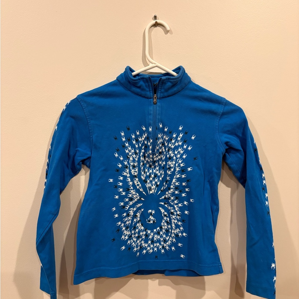 Spyder Blue Long Sleeve Zip Up With Spiders Size Boys S